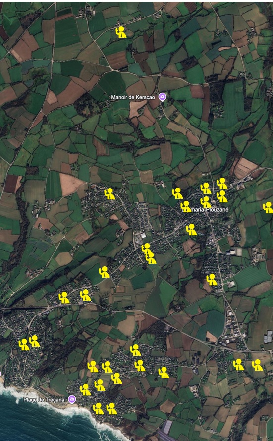 Carte de répartition des candidats
